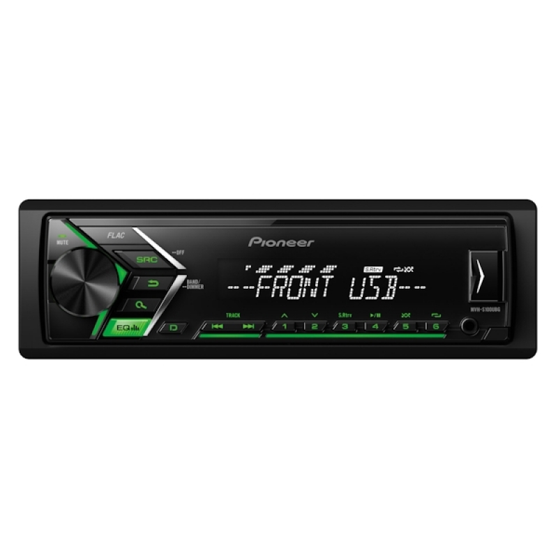 Pioneer MVH-S100UBG Автомобильный  USB ресивер, c поддержкой Android-смартфонов, FLAC , 4X50 Вт, зеленая подсветка кнопок