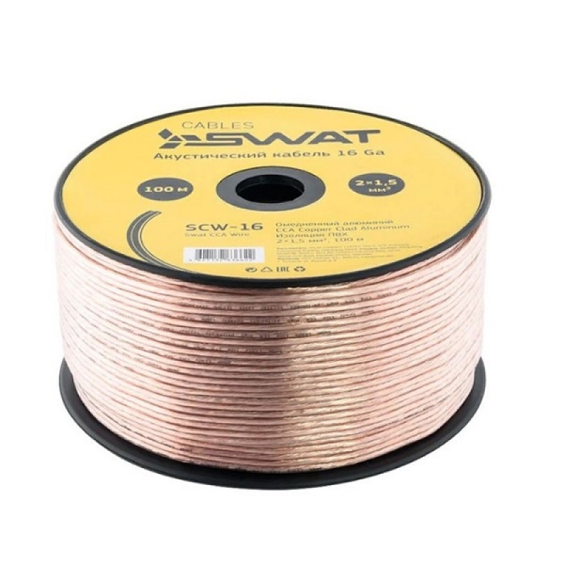 SWAT SCW-16 акустический кабель , омедненный алюминий, бухта 100 метров, цена за 1 метр