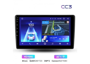 Teyes CC3 4/64 ( Тиайс, Тэйс ) универсальная магнитола 9 дюймов, ANDROID 10, 8-ми ядерный процессор, QLED экран, DSP, 4G модем, 4Гб ОЗУ, 64Гб встроенной памяти, голосовое управлениеб звук 4.1