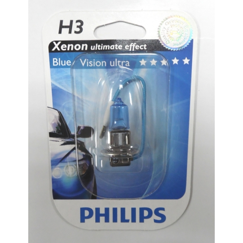 Галогеновая лампа Philips  H3  Blue Vision ultra блистер 1 шт