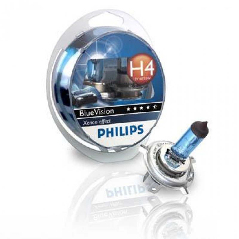 Галогеновая лампа Philips H4 Blue Vision блистер 1 щт