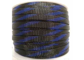Защитная полиэстеровая оплетка ( змеиная кожа ) PILOT PL-1020 Черно-Синяя, диаметр 10мм, цена за 1 метр, в бухте 100 метров