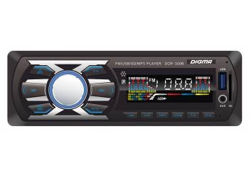 Автомагнитола Digma DCR-300B, 1DIN, 4X45Вт, USB/SD, AUX-вход