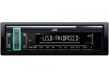 Автомагнитола JVC KD-X161, 1DIN, 4X50Вт, USB, AUX-вход, зарядка  ерез USB 1А, с поддержкой FLAC, мультиизменяемая подсветка
