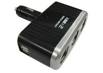 Разветвитель прикуривателя XL-0016 (3 гнезда+2USB)