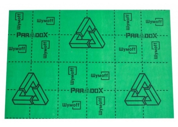 Шумофф Paradox (0,5*0,75) - многослойный тепло-звукоизоляционный материал, состоящий из вспененного полиэтилена, толщиной 3 мм и изоляционного слоя в виде мастики высокой плотности, толщиной 1.5 мм.