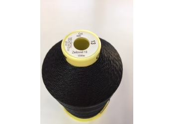 Нитки Gutermann Zwibond 13 ( Гутерманн Звибонд )  цвет 000 Черный, намотка 1300м, Сделано в Германии