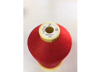 Нитки Gutermann Zwibond 13 ( Гутерманн Звибонд )  цвет 156 Красный, намотка 1300м, Сделано в Германии