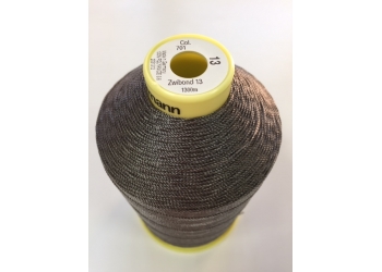 Нитки Gutermann Zwibond 13 ( Гутерманн Звибонд )  цвет 701 Темно-Серый, намотка 1300м, Сделано в Германии