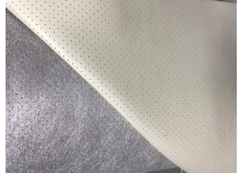 Экокожа на микрофибре Alpina MFP1006 Серая, перфорированная, ширина 1,4 м. (цена за 1 погонный метр)