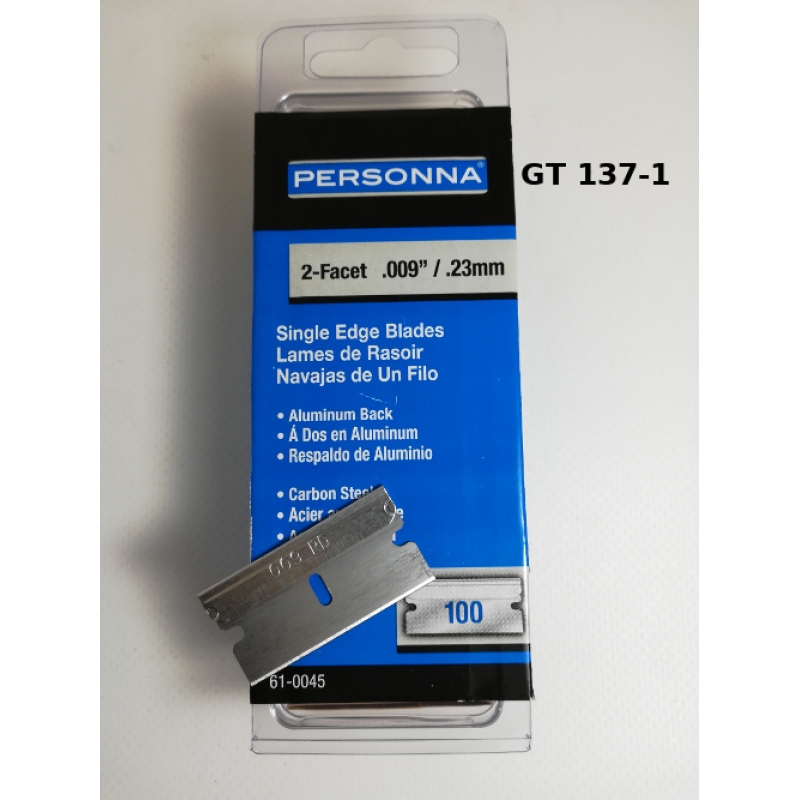 GT 137-1 Лезвия Personna (61-0045) из углеродистой стали для скребка GT 138,GT212,GT 109 (упаковка 100шт.) цена за штуку