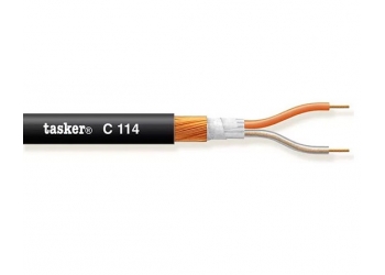 Межблочный / Микрофонный кабель Tasker C114-BLACK, проводники 2х0.25мм2, медь, вн. диаметр 6 мм, (Италия)