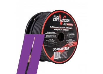 Межблочный кабель KICX SC-RCA0130B, медь 99,9%, бухта 30м.